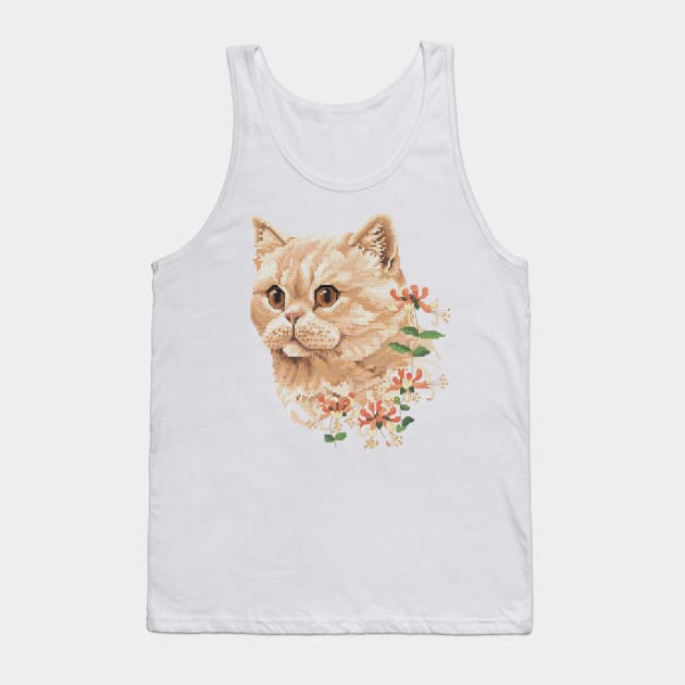 Four Seasons Summer Exotic Shorthair Cat Tank Top by inotyler